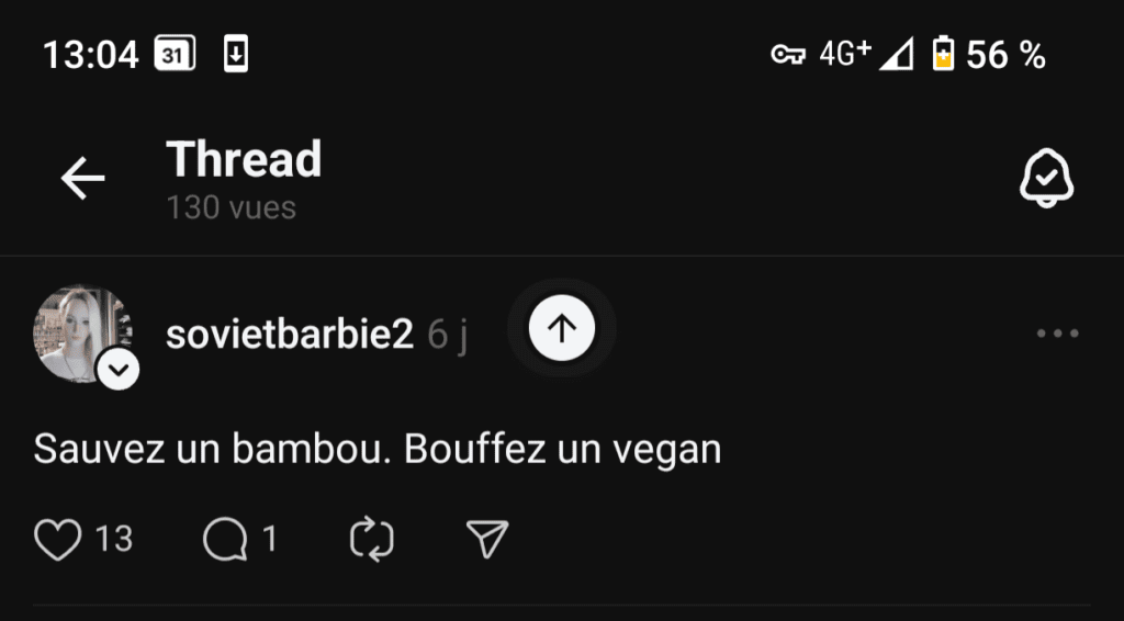 capture d'écran slogan anti vegan