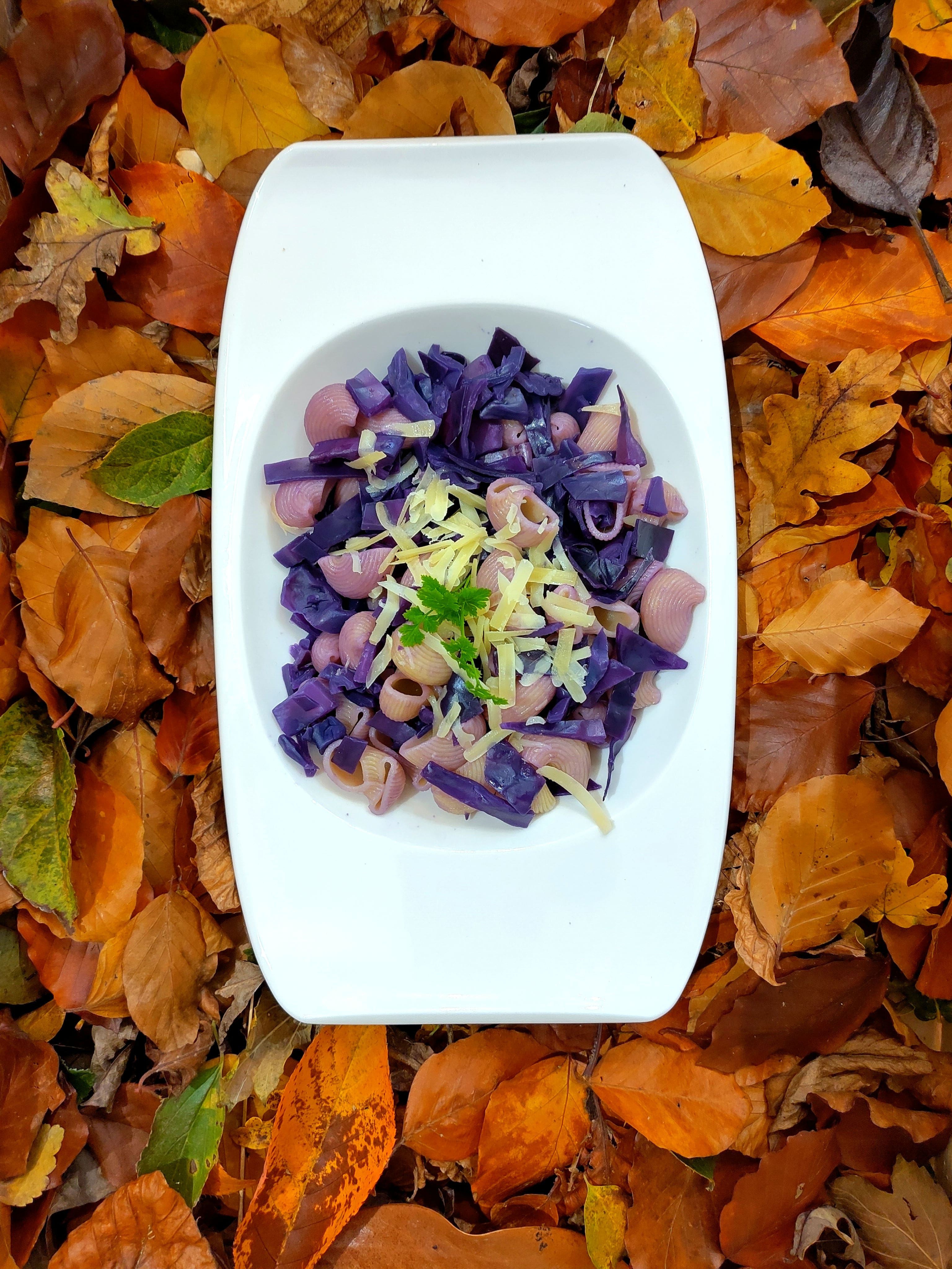 recette chou rouge, pâtes et emmental