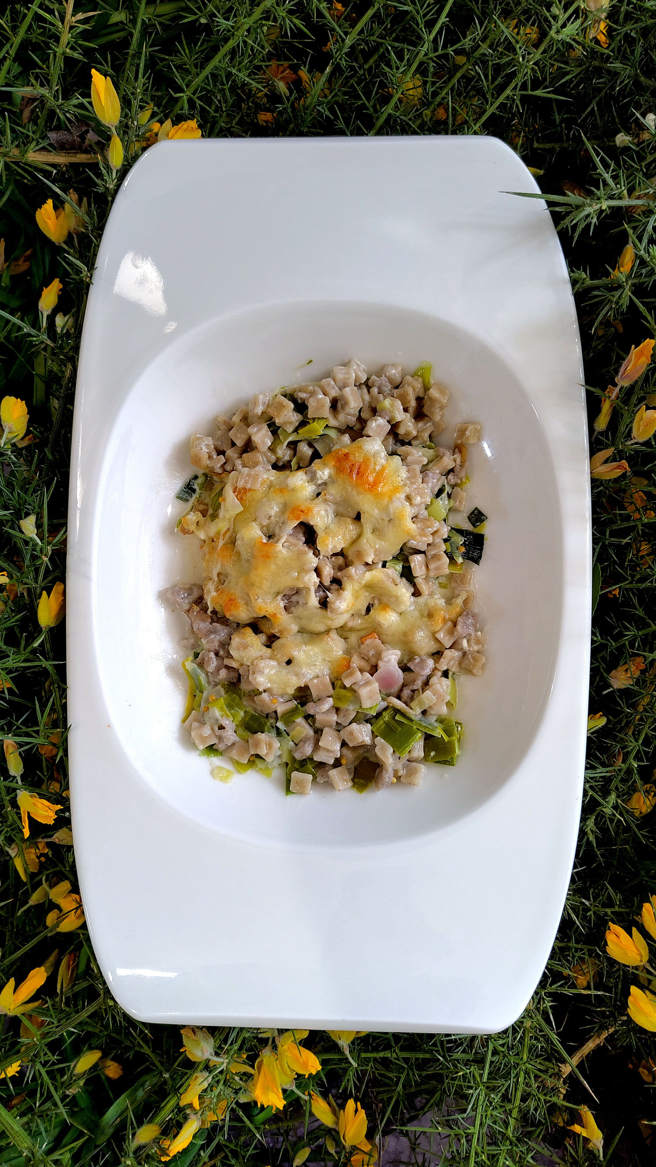 Recette de crozets au sarrasin avec poireaux et emmental